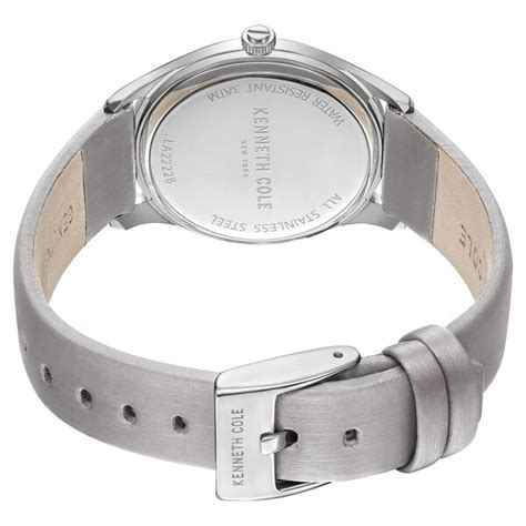 Buy Online Kenneth Cole Quartz Analog Grey Dial Leather Strap Watch for ...