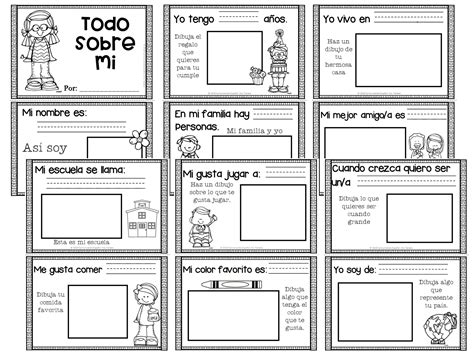 All about me in Spanish | Todo sobre mi | Actividad de Escritura | Mini ...