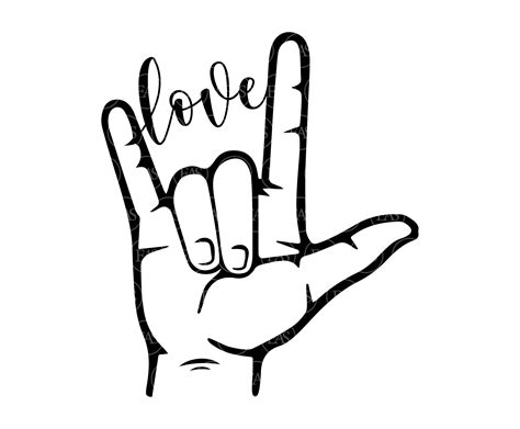 I Love You Hand Sign Svg ASL Sign Language. Vector Cut File - Etsy UK