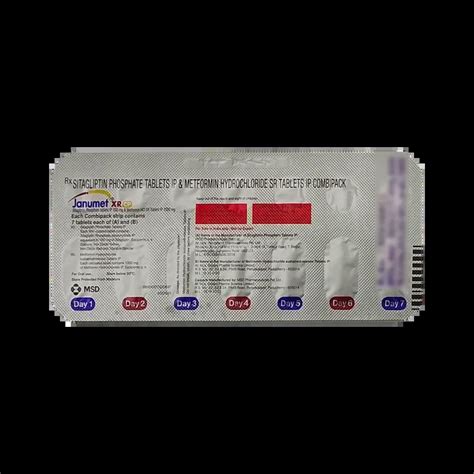 JANUMET XR (CP) KIT TABLET 7'S Price, Uses, Side Effects & Substitutes ...
