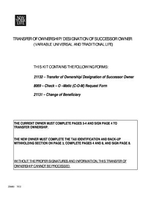 Prudential Life Insurance Change Of Ownership Form - Fill and Sign ...