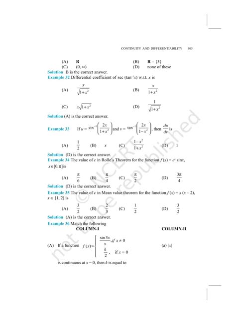 NCERT Exemplar Class 12 Maths Chapter 5 - eSaral