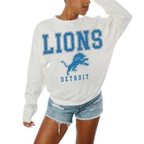 Women's Gameday Couture White Detroit Lions Sunday Drives Oversized ...