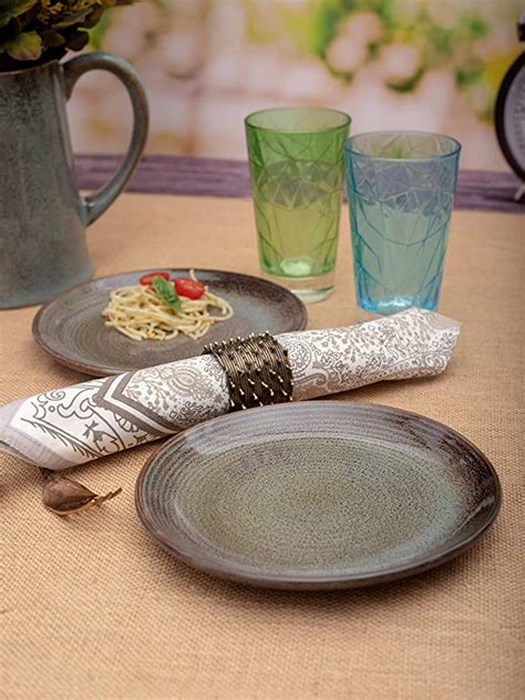 Buy Goodhomes Designer Stoneware Quarter Plates (Set of 4 pcs) Online ...