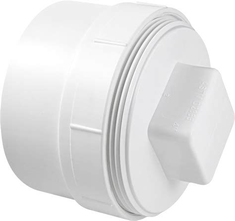 Amazon.com: 4" PVC Sewer Cleanout Adapter with Plug Pipe Fitting ...