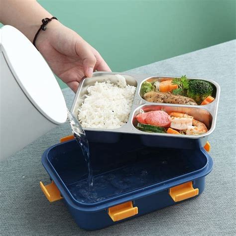 3 Compartment Stainless Steel Bento Lunch Box - The Globo