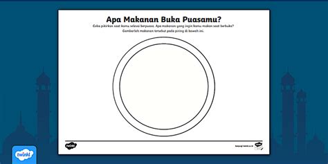 Lembar Menggambar Makanan Buka Puasa