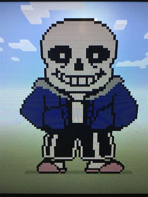 Minecraft pixel art! coloured sans by EdstravagantArt on DeviantArt