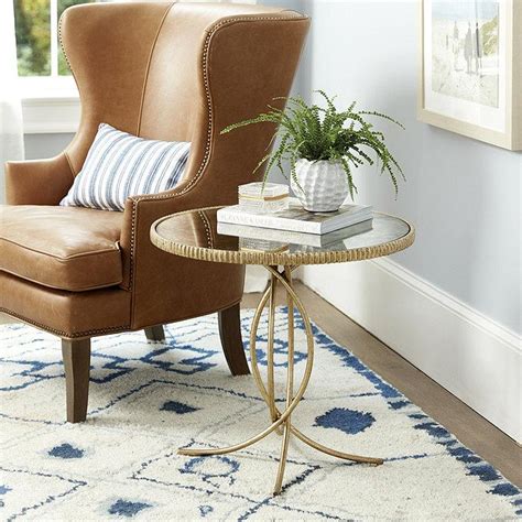 Mirrored Round Living Room Accent Side End Table | Baci Living Room