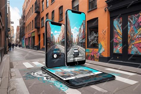 Premium Photo | Augmented reality street art in an urban setting with ...