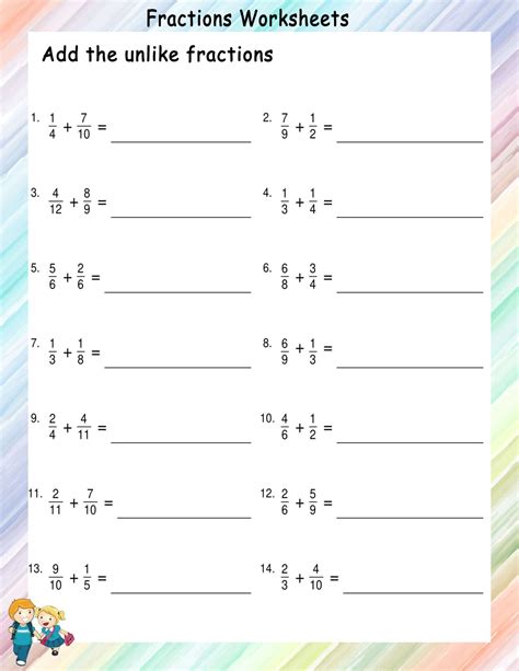 Fraction Addition Worksheet