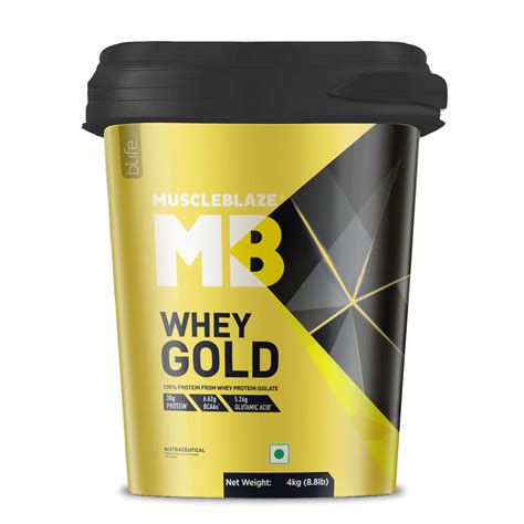 MuscleBlaze Whey Gold, 100% Whey Protein Isolate, Labdoor USA Certifie