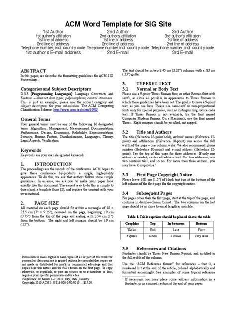 Image result for ACM Format Sample Paper PDF