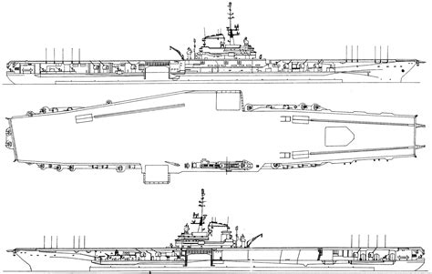 Aircraft carrier Blueprints - Download free blueprint for 3D modeling