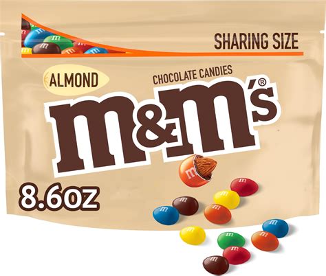 Amazon.com: M&M'S Almond Milk Chocolate Candy, Sharing Size, 8.6 oz Bag