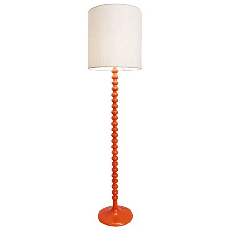 1970s Red Glazed Ceramic Floor Lamp For Sale at 1stDibs