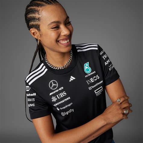 adidas MERCEDES - AMG PETRONAS FORMULA ONE TEAM DRIVER JERSEY - Black ...
