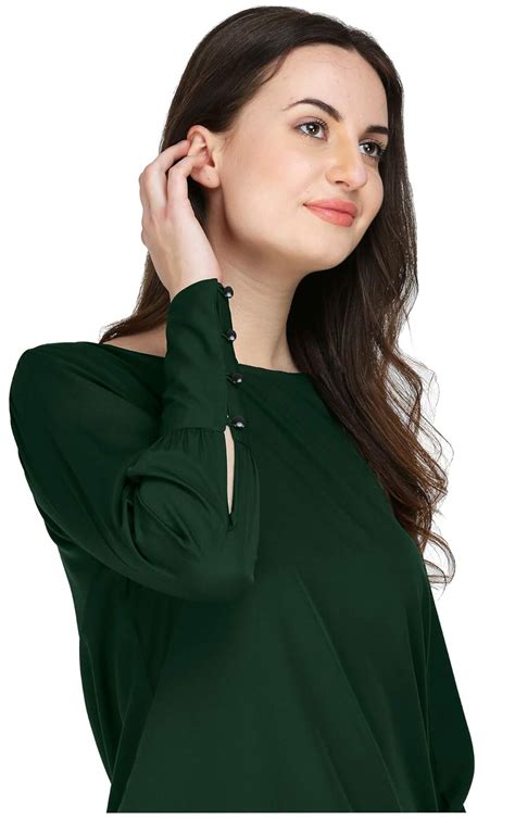 Buy Aelo Women's Crepe Green Full Sleeve Top - (Awtop0012-S_Green_Small ...