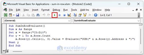 Automatically Sum a Column in Excel Using VBA 的图像结果