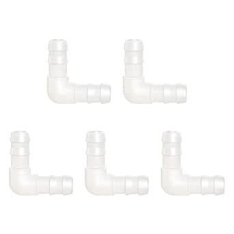 Quickun 3/16" Hose Barb 90 Degree Elbow L Fitting, Plastic 2 Way Equal ...