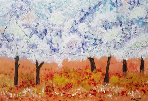 Spring Cherry Blossoms Painting by Mercedes Gordo