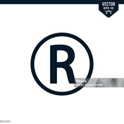 R Inside Circle Related To Registered Sign Stock Illustration ...