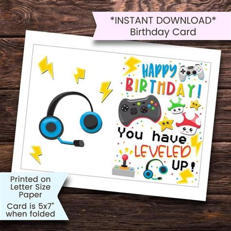 video game birthday card ideas