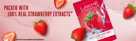 Lakme Blush & Glow Strawberry Blast Sheet Mask 25 ml | With Pure ...