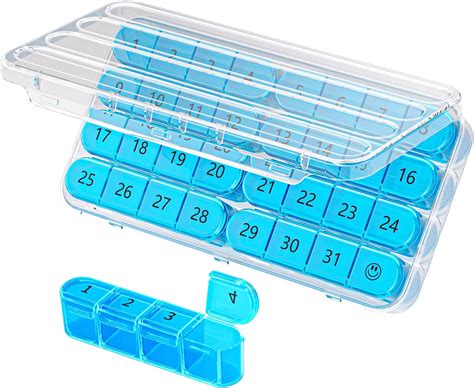Amazon.com: Monthly Pill Organizer Once a Day - 30 Day Pill Organizer ...