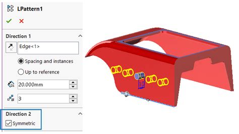 Image result for SolidWorks Linear Pattern Select Y-Axis
