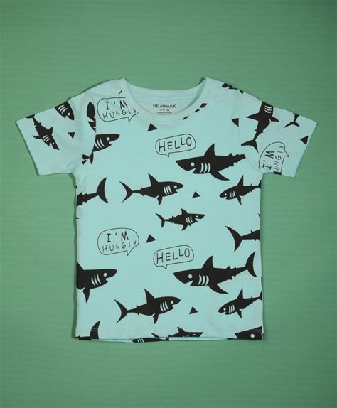 Shark Pattern Half Sleeves T-Shirt & Shorts Set for Boys & Girls - Be Awara