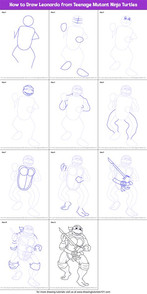 How to Draw Leonardo from Teenage Mutant Ninja Turtles (Teenage Mutant ...