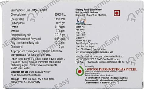Radcal 60000 IU Capsule (4): Uses, Side Effects, Price & Dosage | PharmEasy