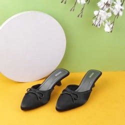 Buy Mochi Women Black Formal Slip Ons Online | SKU: 31-1098-11-37 ...