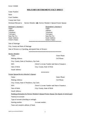 MILITARY RETIREMENT FACT SHEET Doc Template | pdfFiller