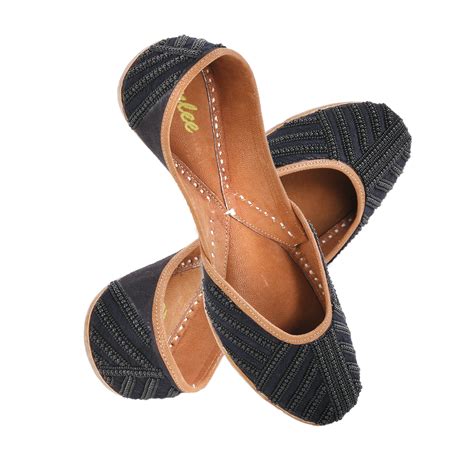 COAL PEARL - BLACK SUEDE WITH BLACK BEADS JUTTI – Imlee Jaipur