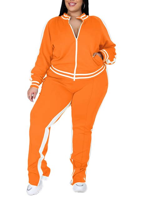 Haite Plus Size Jogging Suit For Women Long Sleeve Sweatsuits Set Long ...