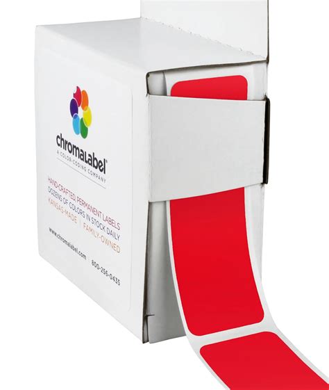 Chromalabel.com 1 x 3 Red Rectangle Color Coding Stickers | Permanent ...