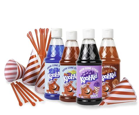 Buy Generic Kool-Aid Premium Snow Cone Syrup Kit with 20 Strip cups ...