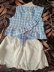 Buy Hopscotch Polycotton Girls Check Print Blouseskirt Set In Blue ...