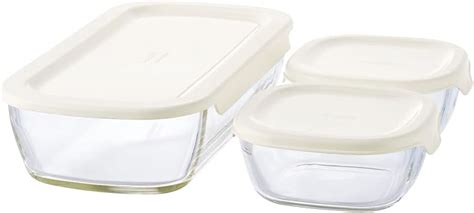 HARIO KSTL-S-2508-OW Stacking Heat Resistant Glass Containers, S, Set ...