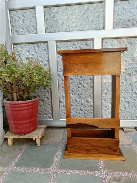 Jdav Sofa Chair Arm Rest Tray Table Stand (Brown, Wood) : Amazon.in ...