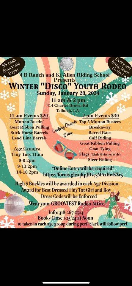 Winter “Disco” Youth Rodeo, 414 Charles Brown Road, Tallulah, LA ...