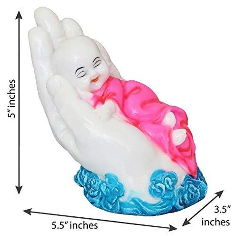 Webelkart Cute Child Monk Sleeping on Palm Showpiece - 12 cm (Polyresin ...