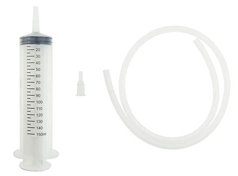 150ML Large Plastic Syringe with Plastic Tubing Hose for Dispensing ...