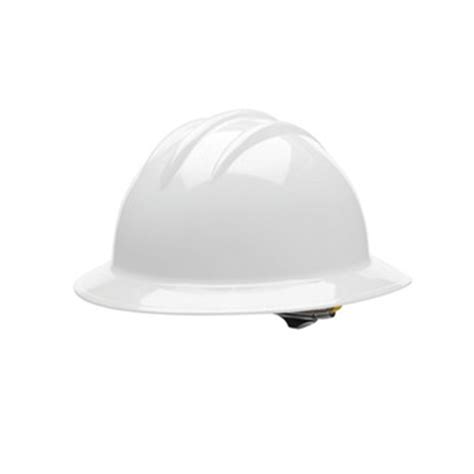 Bullard® White HDPE Full Brim Hard Hat With Ratchet/6 Point Ratchet ...