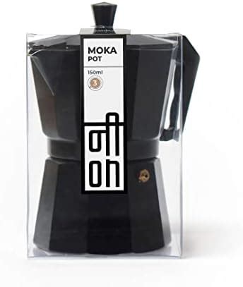 NION Moka Pot Coffee Maker | Stovetop Espresso Maker | Aluminium (Black ...
