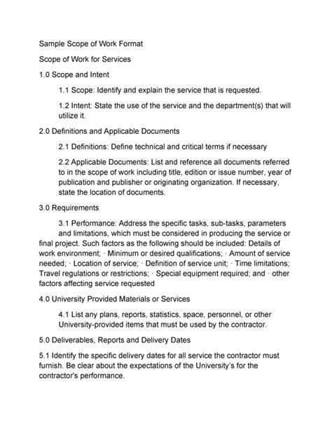 Image result for Scope of Work Example.pdf