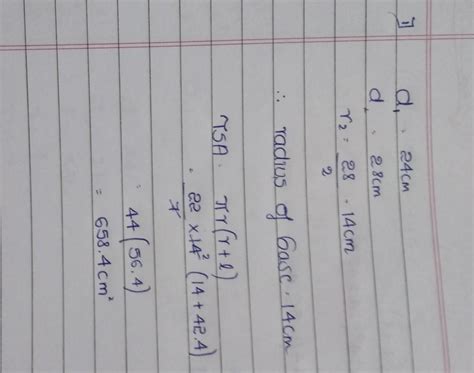 The inner diameter of a conical wooden pipe is 24 cm and its outer ...