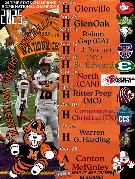 Massillon Tigers Release 2025 Football Schedule - TigerTown Athletics ...